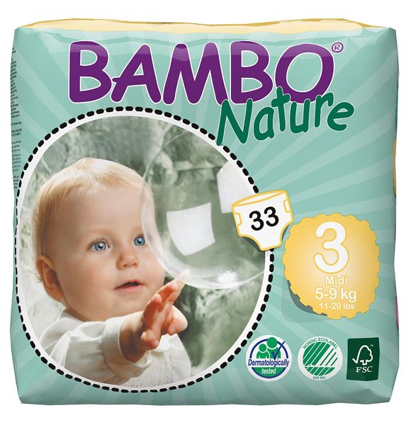 Bỉm Cao Cấp Bambo Nature Sợi Tre Chống Hăm Dành Cho Bé 5-9kg M33