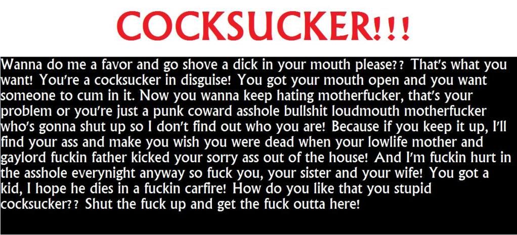 cocksucker,hater,haters,comment,stickers,bumpers,profane,profanity,vulgar,vulgarity