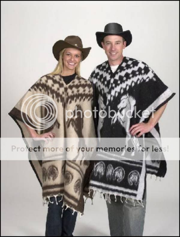 COWBOY CLINT EASTWOOD STYLE PONCHO HORSE DESIGN For Sale ...